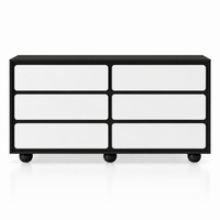 Commode 6 tiroirs noire et blanche 140 cm | Comodela