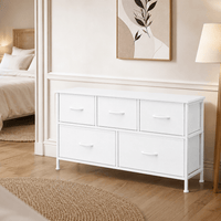 Commode 5 tiroirs blanche – Meuble de rangement