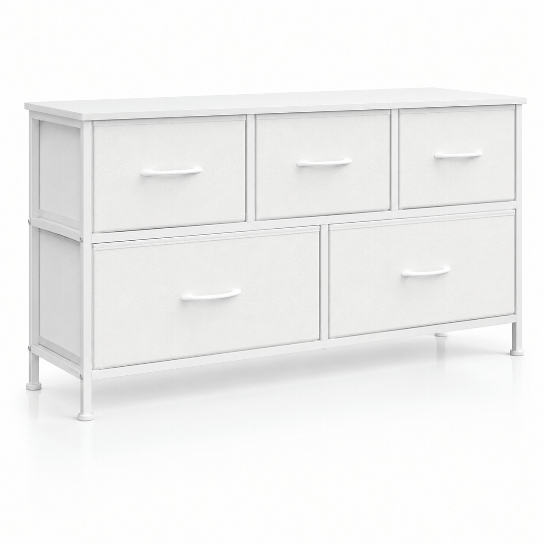 Commode 5 tiroirs blanche – Meuble de rangement