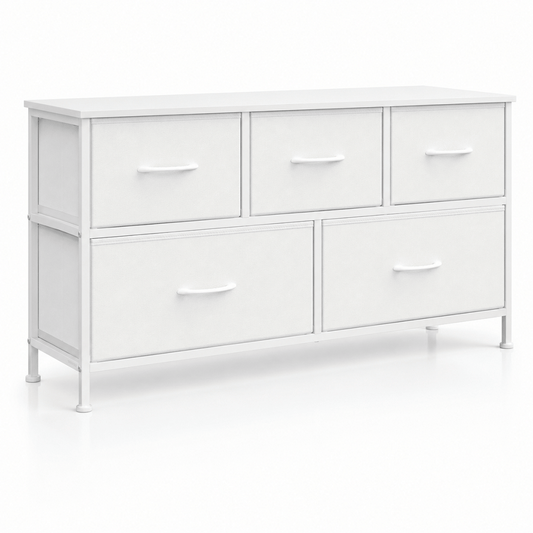 Commode 5 tiroirs blanche – Meuble de rangement