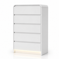 Commode 5 tiroirs blanche sans poignées | Comodela