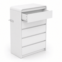 Commode 5 tiroirs blanche sans poignées | Comodela