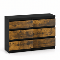 Commode 6 tiroirs chocolat en bois – 100 × 30 × 70 cm