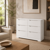 Commode 6 tiroirs en bois sans poignées | Comodela