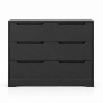 compare product Commode 6 tiroirs en bois sans poignées – Meuble de rangement moderne