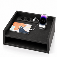 Commode 8 tiroirs noire avec LED – 108 × 30 × 82 cm