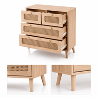 Commode bois et rotin – 5 ou 6 tiroirs