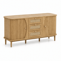 Commode en bois avec 3 tiroirs et portes coulissantes | Comodela