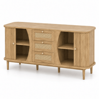 Commode en bois avec 3 tiroirs et portes coulissantes | Comodela