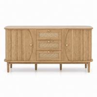 Commode en bois avec 3 tiroirs et portes coulissantes | Comodela