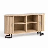 Commode en bois naturel 2 portes coulissantes