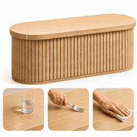 Commode en bois naturel 2 portes coulissantes