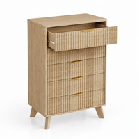 Commode haute 5 tiroirs chêne – 73 × 40 × 108 cm