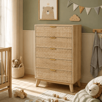 Commode haute 5 tiroirs chêne – 73 × 40 × 108 cm