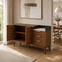 Commode salon en chêne avec 3 tiroirs | Comodela